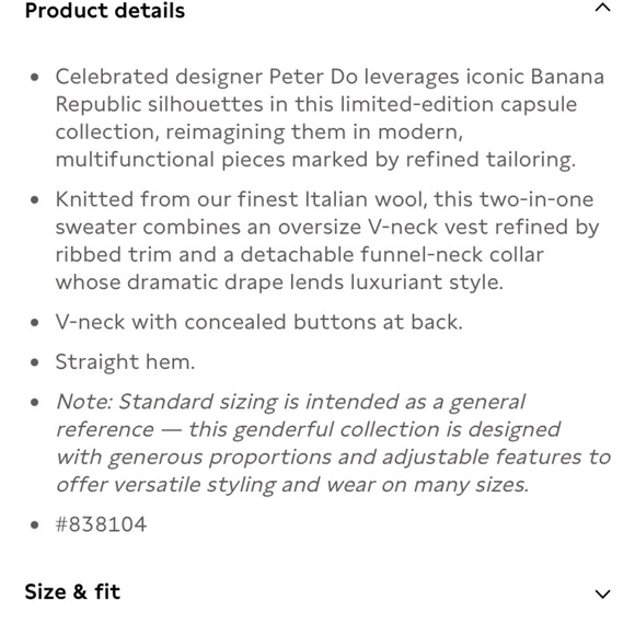 100% Merino Peter Do x BR Wool sweater vest - Picture 4 of 12